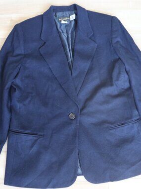 Requirements 100% Pure Wool Navy Oversized Blazer VTG 14 -WOOL CERTIFED